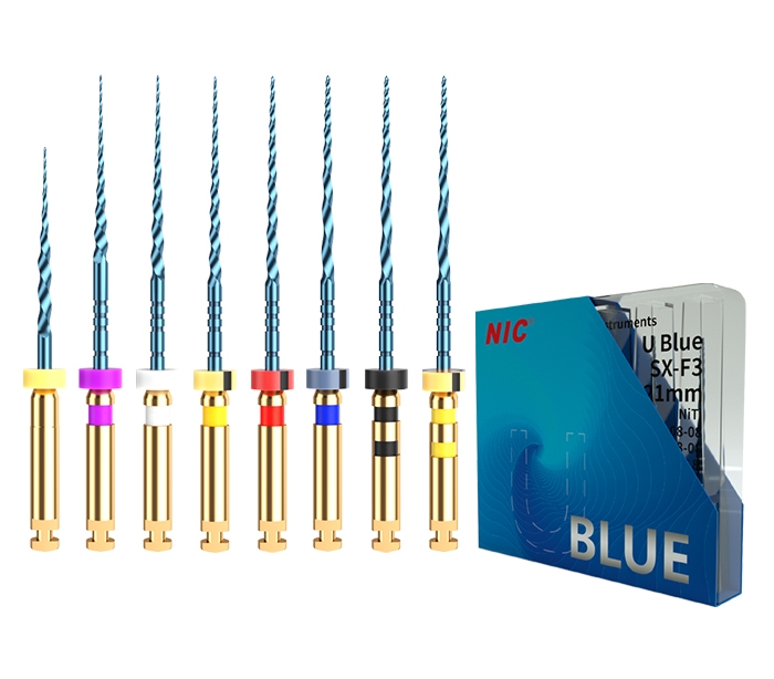 فایل روتاری U Blue NIC – فایل نیکل-تیتانیوم حرارتدیده با طراحی مثلثی برای آمادهسازی کانال ریشه